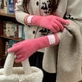 thumbnail image 3 of Women's Retro Striped Gloves - Elastic windproof winter gloves with colorful stripes and star pattern, designed for outdoor activities - Comfortable gift for fall and winter, warm gloves, 3 of 19