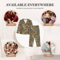 thumbnail image 6 of KLL USA 1 Print Women's Long Sleeve Pajamas with Pants Sleepwear Loungewear 2 Set-Large, 6 of 7