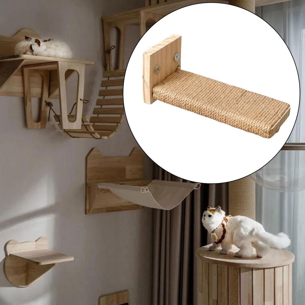 EHJRE Cat Wall Bed, Kitten Wall Furniture, Easy Installation, Indoor Activity, Cat Climbing Ladder, Scratching Post for Small Large Cats L