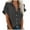 Womens Tops Dark Gray, variant on Blouses for Women Dressy Casual Eyelet Tops Cuffed Short Sleeve Button Down Collared Shirts Loose Solid Color Comfy Lapel Basic T-Shirts with Pockets