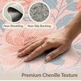 thumbnail image 6 of ODIKA 8'x10' Blush Pink Botanical Powder Traditional Washable Area Rug Airy Blossom Field Minimal Sprig Repeat Light Open Spacing Non-Slip Chair-Friendly Mat for Dining Room, Large Office, Lounge, 6 of 7