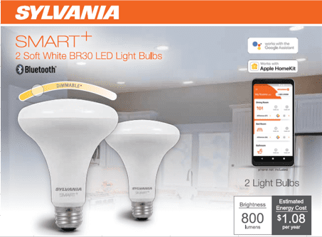 Sylvania Smart LED A19 Light Bulb, 40 Watt, Dimmable, Soft White, 1 ...