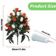 thumbnail image 3 of Artificial Cemetery Flowers, Assorted Color Memorial Rose Bouquets with Spike Vases, Flores Para Decoracion, UV Resistant Grave Decorations for Headstones, Outdoor Gravesite Floral Arrangements, 3 of 7