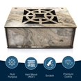 thumbnail image 2 of Caja organizadora de té RoyalHouse de madera MDF de primera calidad, gris, 2 of 6