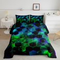 thumbnail image 2 of Erosebridal Geometric Hexagon Bedding Twin Comforter Set,Gradient Down Comforter,Neon Decor,Reversible,Lightweight,2 Piece, 2 of 7