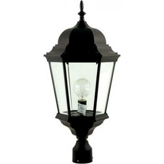 Dabmar Lighting GM235-B Powder Coated Cast Aluminum Post Top Light Fixture, Black - 26.75 x 12.75 x 12.75 in.