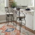 thumbnail image 2 of Powell Big & Tall 30" Indoor Metal Ornate Swivel Bar Stool with Arms, Graywash/Light Gray, 2 of 14
