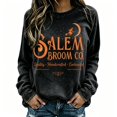 thumbnail image 5 of Womens Oversized Crew Neck Pullover Vintage Broom Witch Graphic Sweatshirt Loose Fit Casual Fall Halloween Apparel Black XXXL, 5 of 7