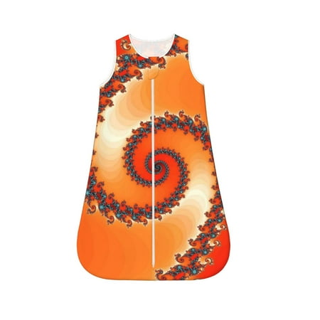 

Fotbe Orange Rotating Pattern Sleep Sack - Baby Wearable Blanket with Zipper Extra Soft Cotton Sleeveless Sleeping Bag for Infants-Large