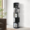 thumbnail image 7 of Bloddream 5 Tier Rotating Bookshelf,360° Display Wood Spinning Bookshelf, Vertical Bookcase Storage Round Carousel for Space-Saving,Corner Book Shelf for Home,Office, Bedroom, Black, 7 of 7