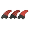 thumbnail image 4 of Upsurf Surfboard Tri Fin Double Tabs Fins Carbon S/M Size Thruster Set (Red G5), 4 of 4