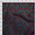 thumbnail image 3 of oneOone Rayon Maroon Fabric Leaves & Flower Sewing Material Print Fabric By The Yard 56 Inch Wide, 3 of 5