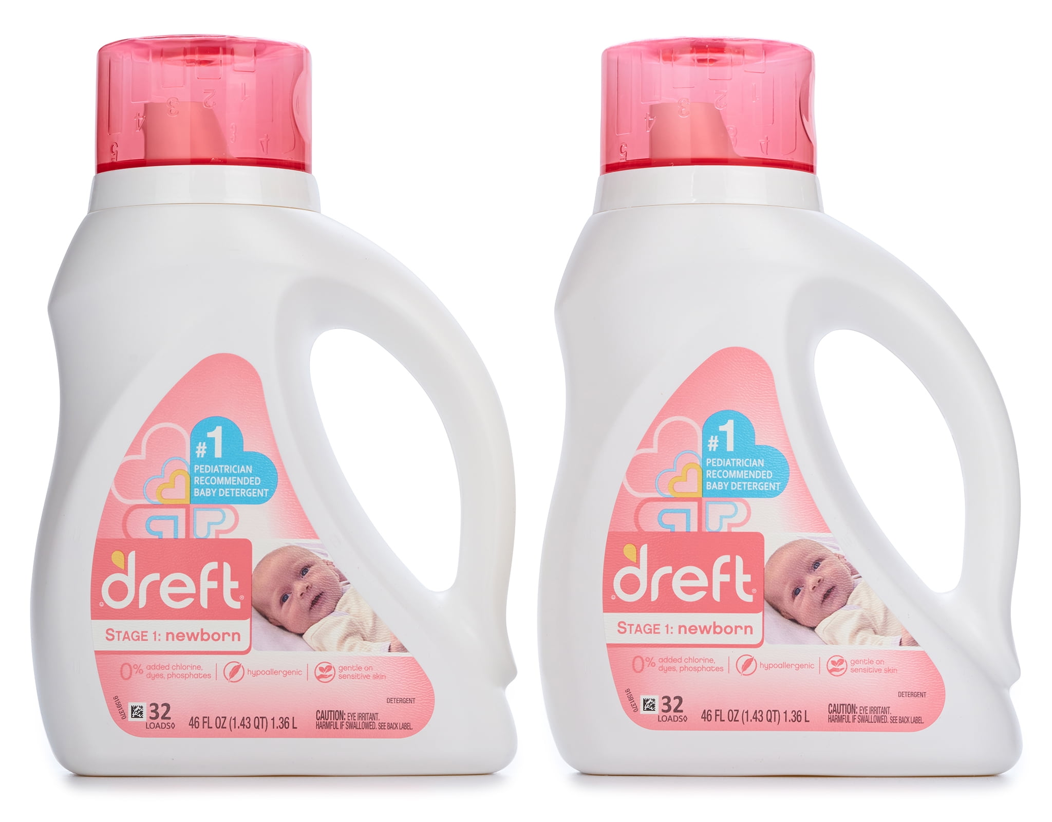 Dreft Detergent 64 Loads 2 x 46 oz Newborn
