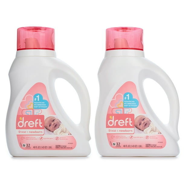 Dreft Detergent 64 Loads 2 x 46 oz Newborn