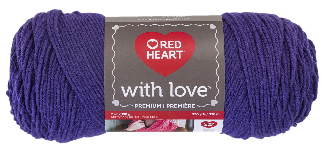 Red Heart With Love Size 4 Acrylic Violet Yarn, 370 yd