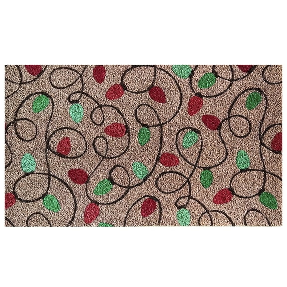 Briarwood Lane Christmas Coir Doormat 30x18 Tangled Lights Natural Fiber For Christmas Coir Doormat