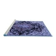 thumbnail image 2 of Ahgly Company Machine Washable Indoor Round Medallion Blue Traditional Area Rugs, 6' Round, 2 of 4
