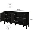 thumbnail image 2 of Large Buffet Sideboard Cabinet with Storage,60" Modern Cedenzas Buffet Table American Farmhouse Charm Cabinet with 4 Symmetrical Sunburst Doors for Living Room Hallway, Antique Black, 2 of 8