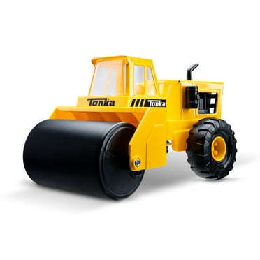 Tonka Steel Classics Steam Roller Play Vehicle, Made with Steel, Yellow Toy Truck, Boys and Girls,  Ages 3 ,