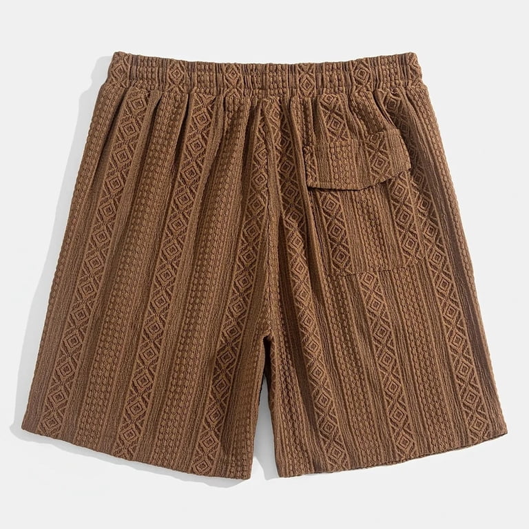 Nestiefly 7 Inch Mens Shorts Above Knee Elastic Waist Drawstring