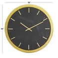 thumbnail image 3 of CosmoLiving by Cosmopolitan 16" Black Marble Wall Clock with Gold accents, 3 of 7