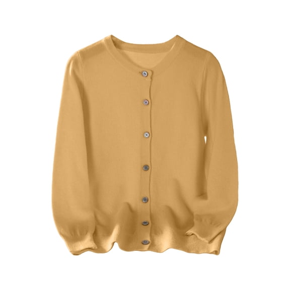 Ruyang Boys Girls Preppy Knitted Sweater Cardigan Kids Ribbed Knit Sweaters Plain Warm Button Down Crewneck School Shirt