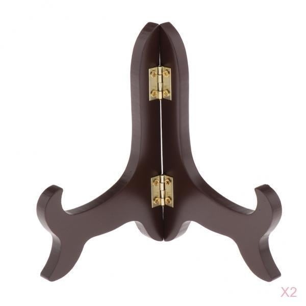 Juego de 2 Portas Decorativos Zulema Soporte de Exhibición de Placa de Madera 5 Pulgadas