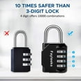 thumbnail image 5 of Combination Lock, 4 Digit Combination Padlock for School Gym Sports Locker, Fence, Toolbox, Case Cabinet Storage (1 Pack, Black), 5 of 7