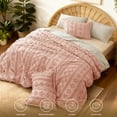 thumbnail image 5 of U by Bedsure Tufted Boho Comforter Set, 3 Pieces Farmhouse Shabby Chic Embroidery Bed Set, Soft Jacquard Comforter for All Seasons,Queen,Coral Pink, 5 of 7
