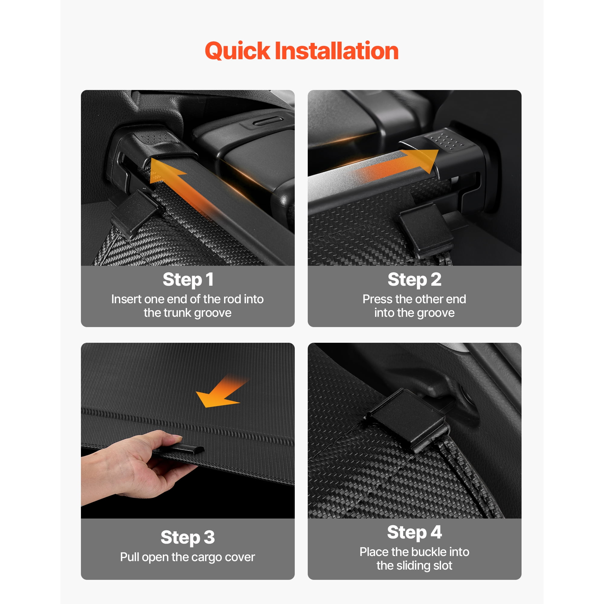 KFFKFF Retractable Cargo Cover, Carbon Fiber Textured Trunk Shield, Privacy Protection for Luggage, Easy-to-Install Security Shade, Compatible with Honda CRV 2023-2025 5-Seater