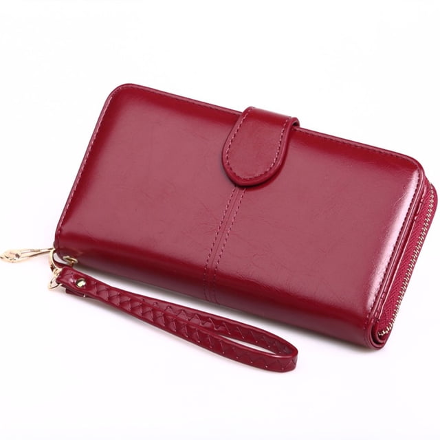 FUTUREORYY 1Set Money Bag With Zipper PU Long Clutch Purse For Outings Use