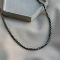 thumbnail image 3 of 925 Sterling Silver Oxidized 2.6mm Italian Round Box Chain Necklace Italian Made, 3 of 5