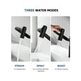 thumbnail image 6 of Lefton Rotatable Bathroom Faucet with Temperature Display in Fahrenheit (Batteries-Free), 3 Water Outlet Modes, Matte Black, BF2204-3, 6 of 7
