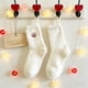 thumbnail image 5 of Calcetines blancos abullonados para San Valentín | Calcetines de forro polar grueso y acogedores para mujeres y niñas | Pack de 2 calcetines cálidos de invierno, 5 of 6