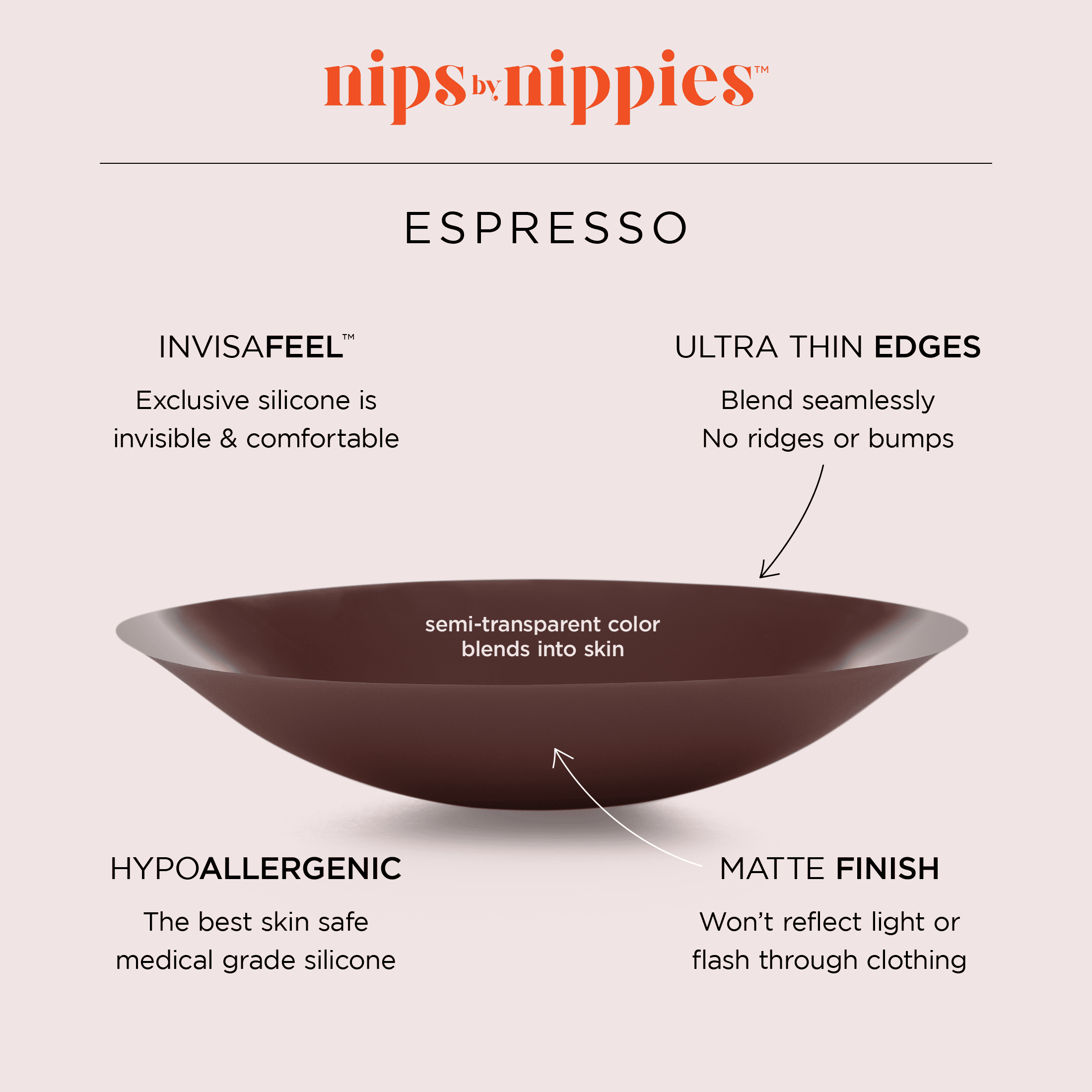 Nips by Nippies Women's Reusable Sticky Silicone Nipple Covers, Sizes A - D+
