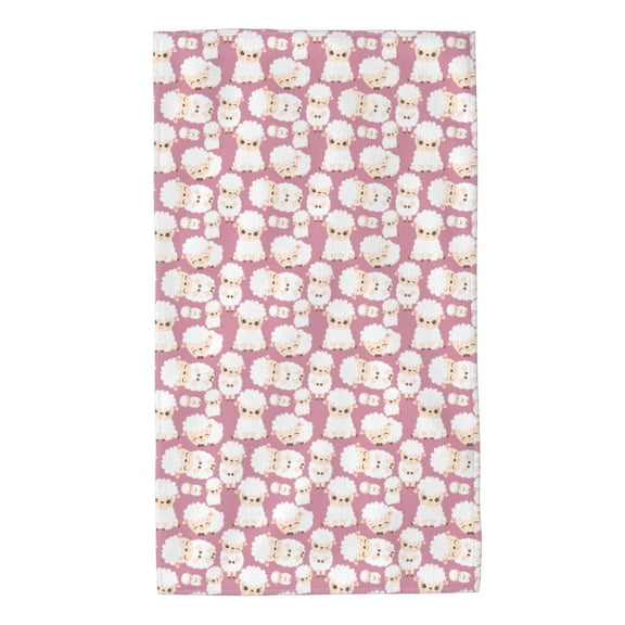 Honeii Cartoon Sheep Print Quick-Dry Microfiber Towel, Shower Towel 27.5x16in,Absorbent Bathroom Towel for Beach, Pool, and Travel