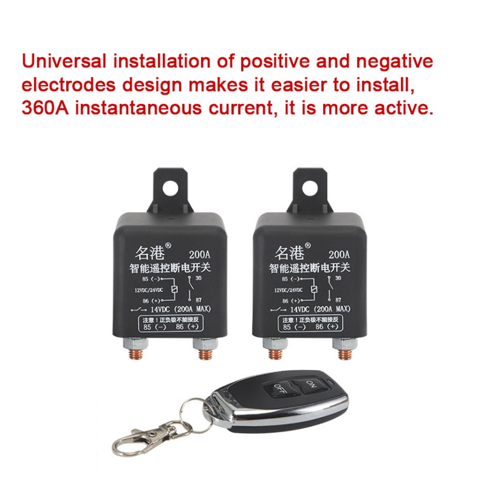 Anself Car Auto Universal Wireless Remotes Control Battery Switch Intelligent Switch Relay Car Battery Disconnect Cut Off Isolator Switch