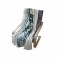 thumbnail image 4 of Skull Soft Flannel Fleece Throw Blanket, Scary Deadly Rocker Skeleton Head Trio with Frames from Leaves Image, Cozy Plush for Indoor and Outdoor Use, 60" x 80", Pale Yellow Emerald, by Ambesonne, 4 of 6