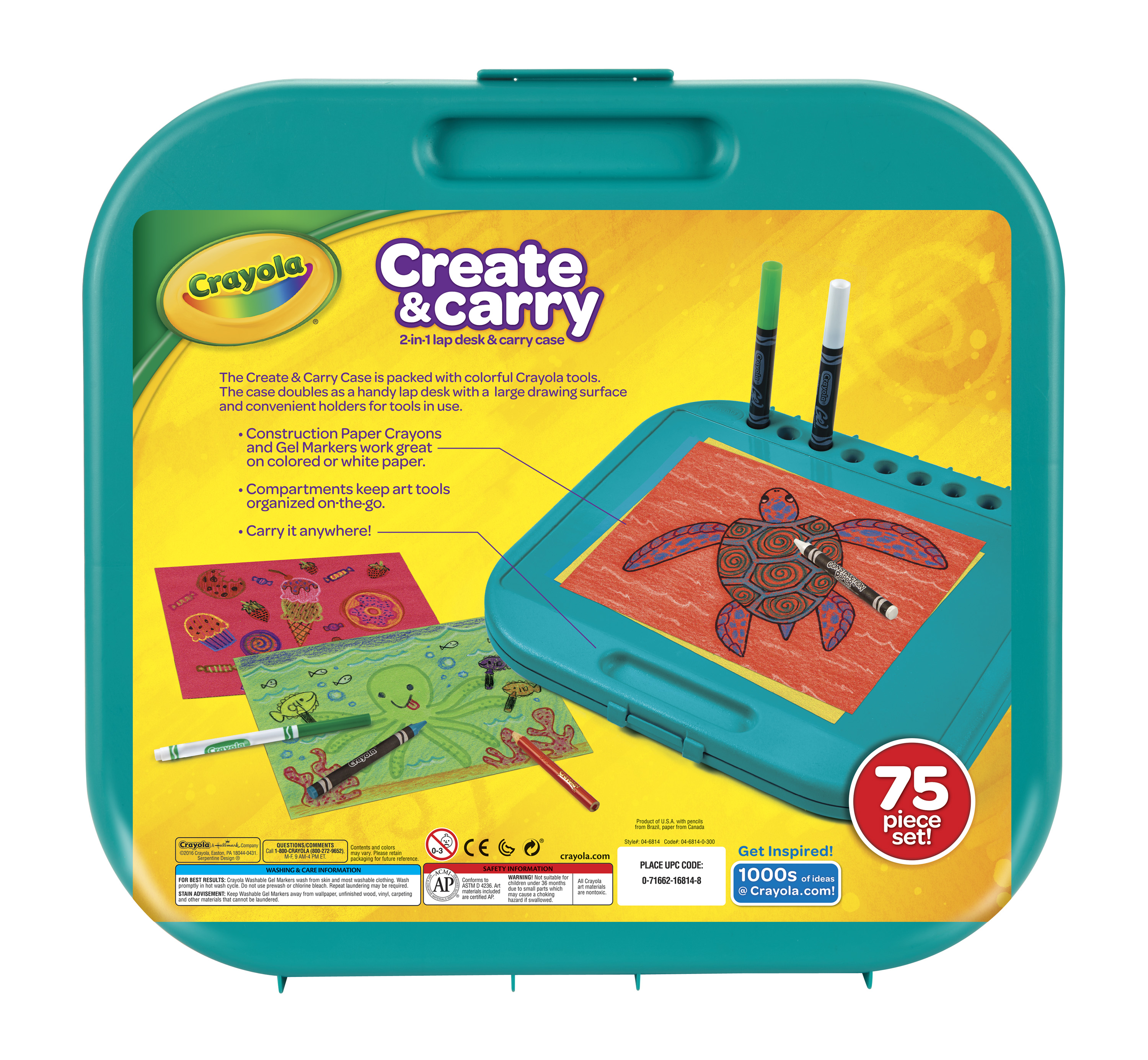 Crayola Create and Carry Art Coloring Set, Child Ages 5+, 75 Pieces - image 5 of 8