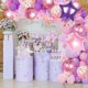 thumbnail image 5 of 129 piezas (juego de globos de mariposa de color rosa púrpura) Globos de látex de helio para niñas, mujeres, cumpleaños, bodas, baby shower, bautismo, decoración de fiesta, 5 of 5