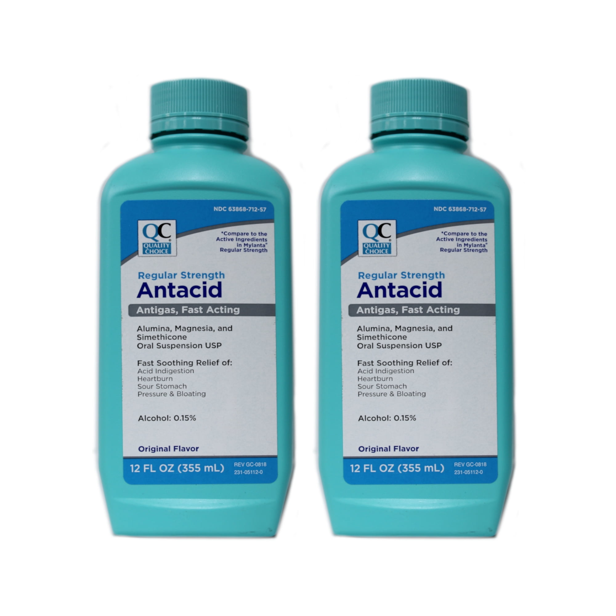 2 Pack Quality Choice Antacid Regular Strength (Compare to Mylanta) Antigas 12 Oz Each