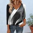 thumbnail image 2 of CONZONE Women's Tshirts 3/4 Sleeve T Shirts for Women Casual V Neck Graphic Lightweight Tees Soft Cozy Tops, 2 of 5