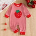 thumbnail image 4 of KPOPLK Baby Infant Girls Pajamas Cotton FalL Winter Graphic Print Long Sleeve Bodysuit Sleepers for Newborn 0-3 3-6 6-9 12-18 Months Girls Clothes Pjs Size 6-9 Months,Red, 4 of 7