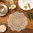 thumbnail image 2 of Dessous de 10 Napperon Fait à la Main au Crochet Tricoté Dentelle Rond Coton Napperons de Table Lot de 4, 2 of 7
