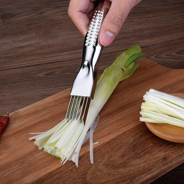 HERCHR Green Onion Shredder, Stainless Steel Scallion Slicer Shred Silk  Knife Cutter Vegetable Chopper Julienne Slicer Stainless Steel Chopped  Spring