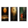thumbnail image 2 of Designart "Urban Solitude under the Full Moon" Modern Geometric Framed Wall Art Set Of 3 - Black Abstract Geometric Frame Gallery Wall Set For Home Decor, 2 of 6