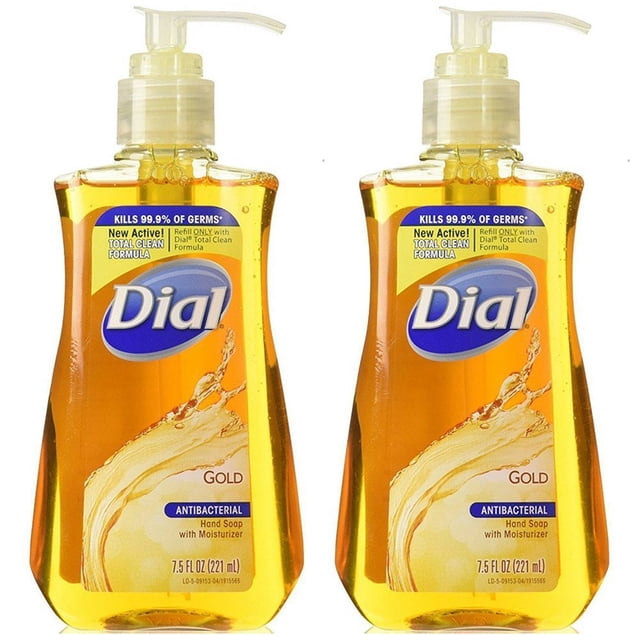Jabón de manos líquido antibacteriano Dial Gold, 7,5 onzas líquidas, paquete de 2