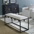 thumbnail image 2 of Uttermost Paradox Iron Metal and Fabric Bench in White/Matte Black, 2 of 5