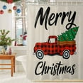 thumbnail image 6 of Merry Christmas Shower Curtains for Bathroom, Winter Red Plaid Truck Xmas Tree Linen Waterproof Fabric Shower Curtain for Bathroom Bathtub Decoration, Machine Washable, 72"x84", 6 of 9