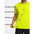 thumbnail image 4 of Mens High Visibility UPF50+ Lightweight Basic Gyming Run T-Shirt for Men Skyline Neon Yellow (XL), 4 of 6